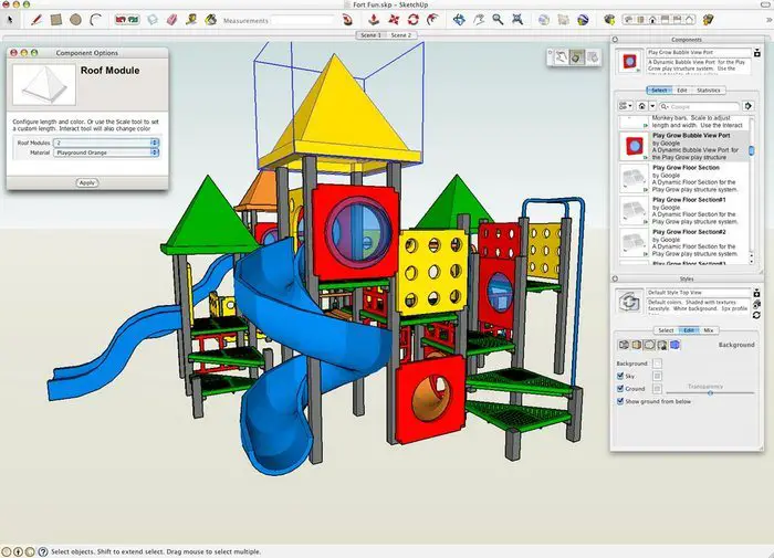 Google Sketchup allows for very sophisticated output