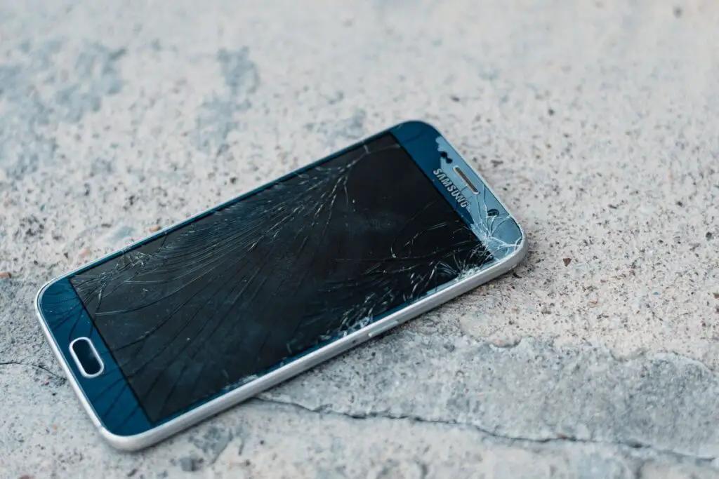 Broken cell phone screen